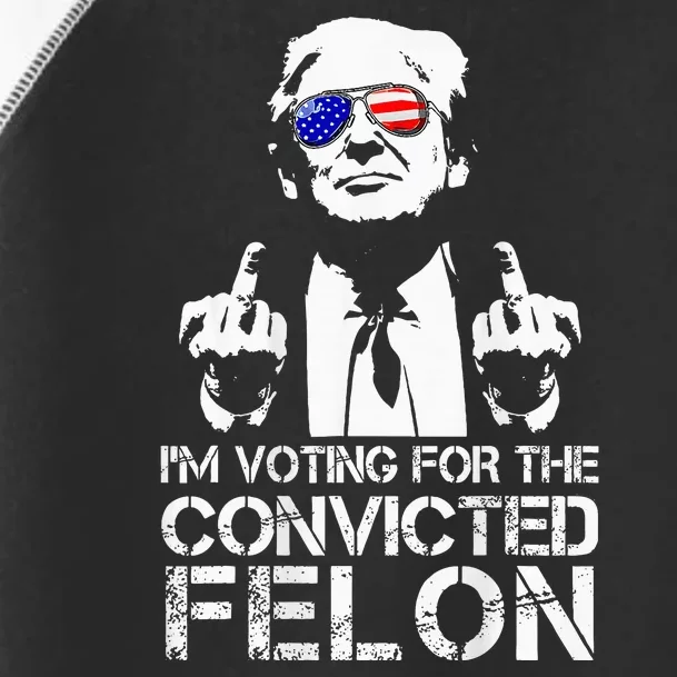 IM Voting For The Convicted Felon 2 Sided Funny Trump Toddler Fine Jersey T-Shirt