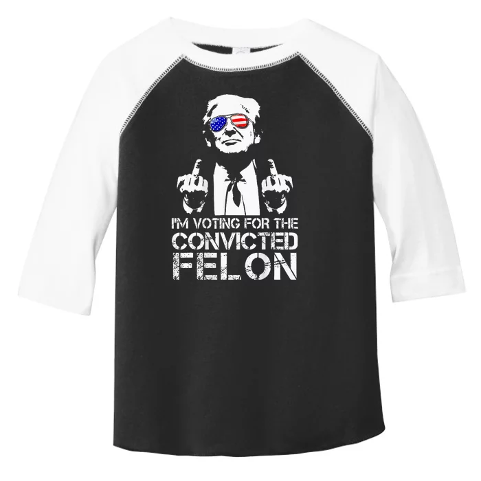 IM Voting For The Convicted Felon 2 Sided Funny Trump Toddler Fine Jersey T-Shirt