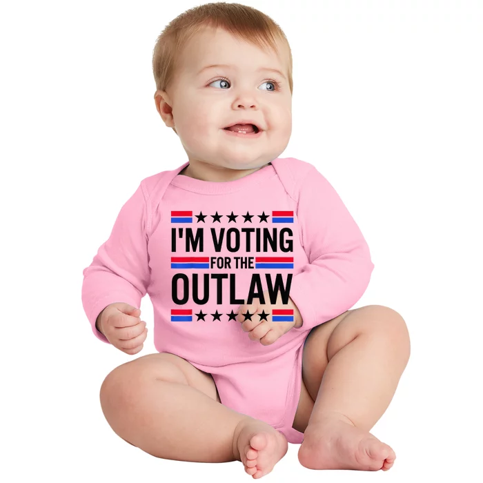 IM Voting For The Outlaw Baby Long Sleeve Bodysuit