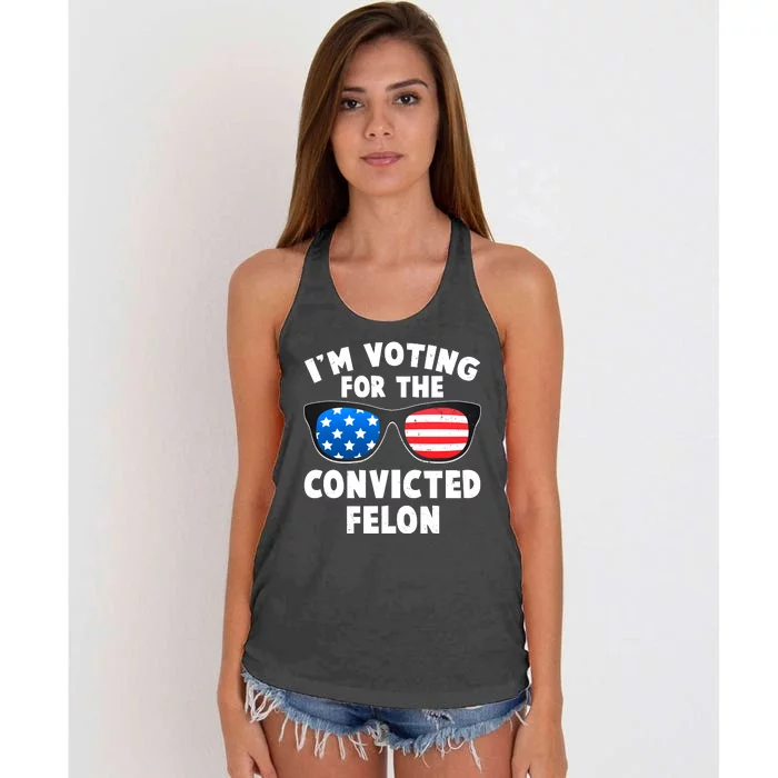 Im Voting For The Convicted Felon Trump Women's Knotted Racerback Tank