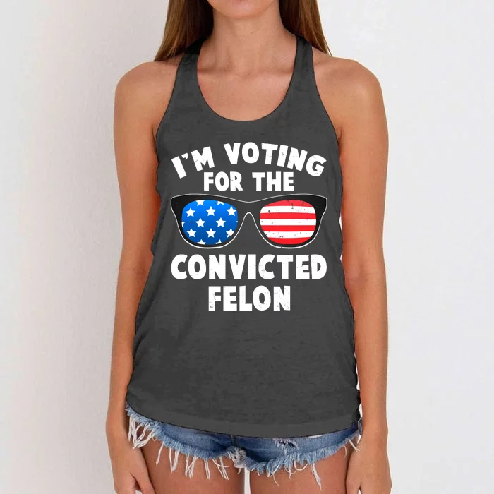 Im Voting For The Convicted Felon Trump Women's Knotted Racerback Tank