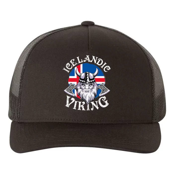 Icelandic Viking Funny Iceland Flag Nordic Enthusiast Outfit Yupoong Adult 5-Panel Trucker Hat