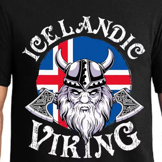 Icelandic Viking Funny Iceland Flag Nordic Enthusiast Outfit Pajama Set