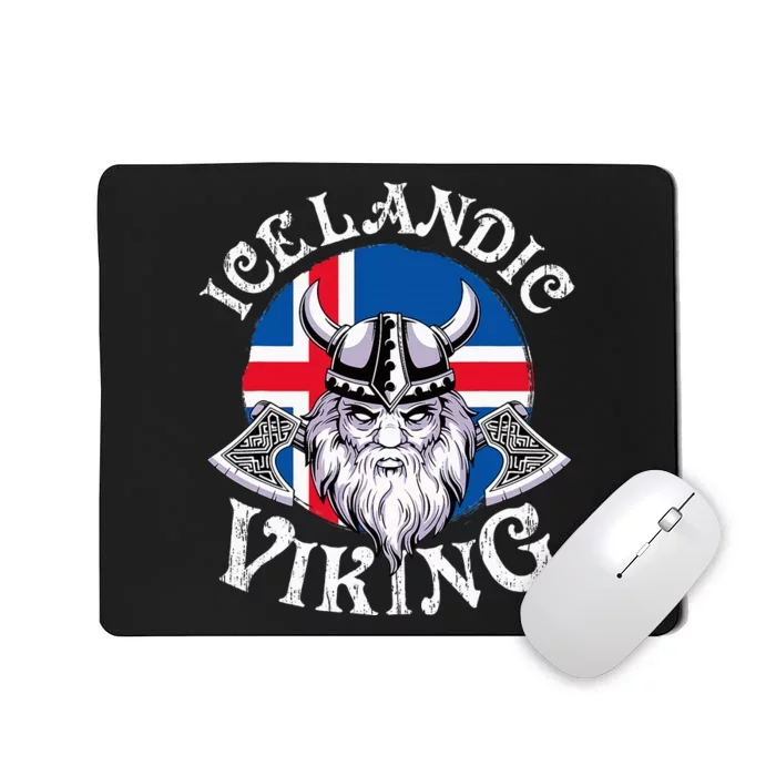 Icelandic Viking Funny Iceland Flag Nordic Enthusiast Outfit Mousepad