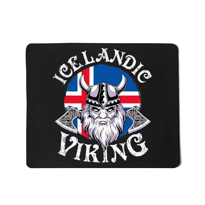 Icelandic Viking Funny Iceland Flag Nordic Enthusiast Outfit Mousepad