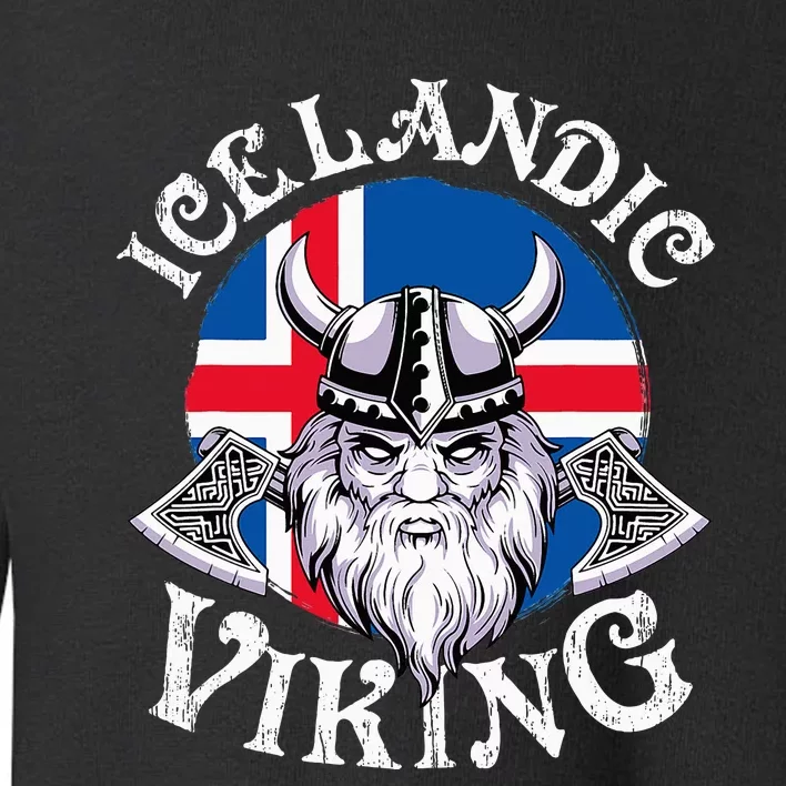 Icelandic Viking Funny Iceland Flag Nordic Enthusiast Outfit Toddler Sweatshirt