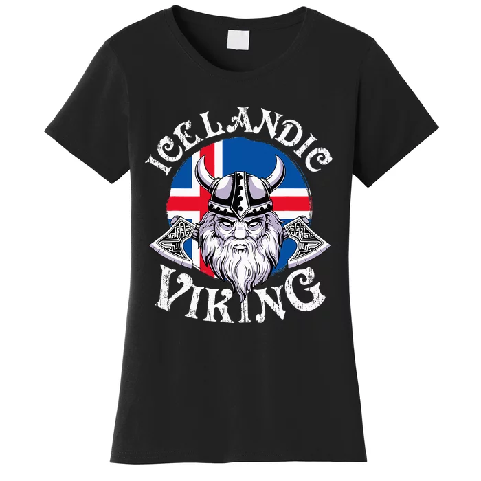 Icelandic Viking Funny Iceland Flag Nordic Enthusiast Outfit Women's T-Shirt