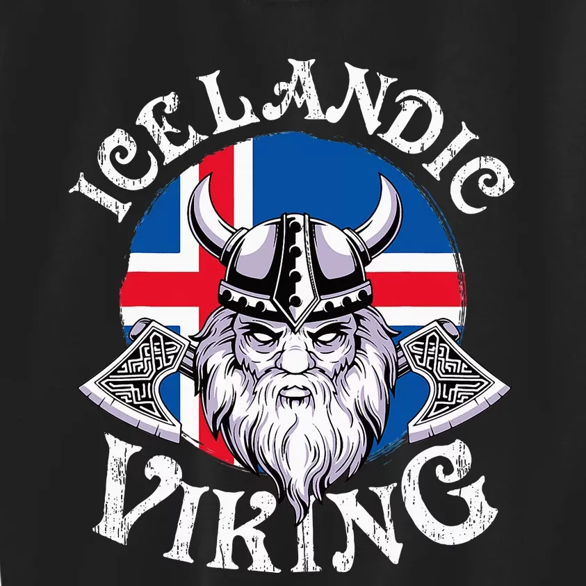 Icelandic Viking Funny Iceland Flag Nordic Enthusiast Outfit Kids Sweatshirt