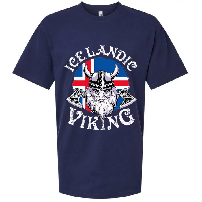 Icelandic Viking Funny Iceland Flag Nordic Enthusiast Outfit Sueded Cloud Jersey T-Shirt