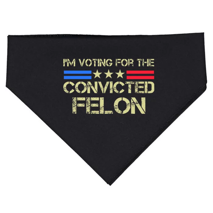 IM Voting For The Convicted Fellon 2024 Us Flag Pro Trump USA-Made Doggie Bandana