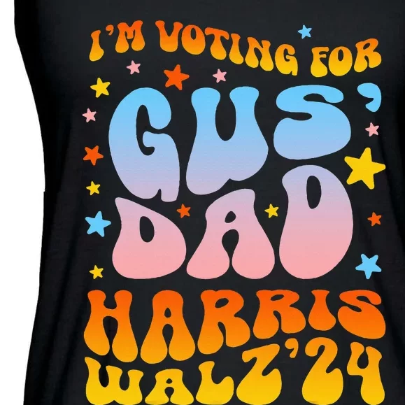 IM Voting For Gus Dad Vote Harris Walz 2024 Ladies Essential Flowy Tank