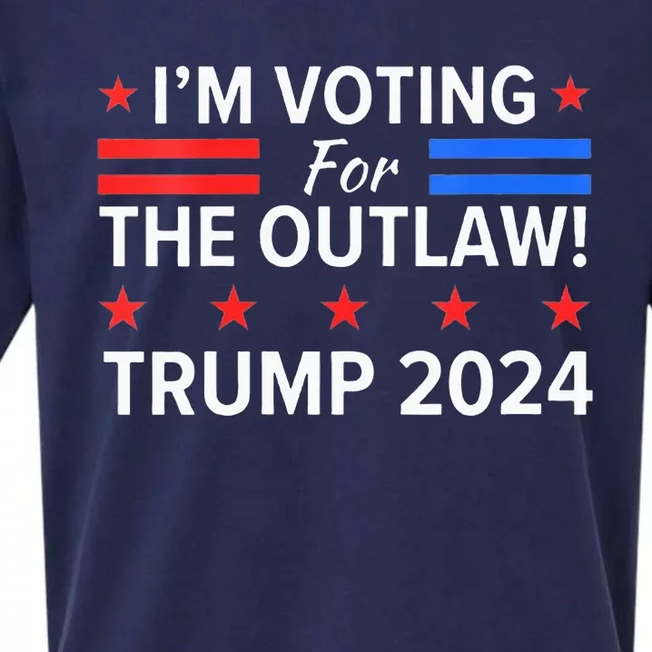 Im Voting For The Outlaw Funny Pro Trump 2024 Election Sueded Cloud Jersey T-Shirt