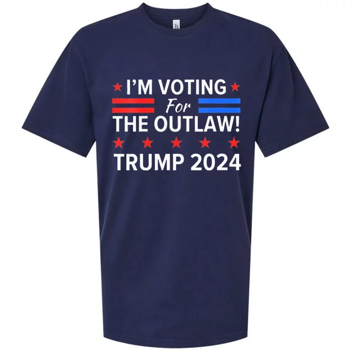 Im Voting For The Outlaw Funny Pro Trump 2024 Election Sueded Cloud Jersey T-Shirt