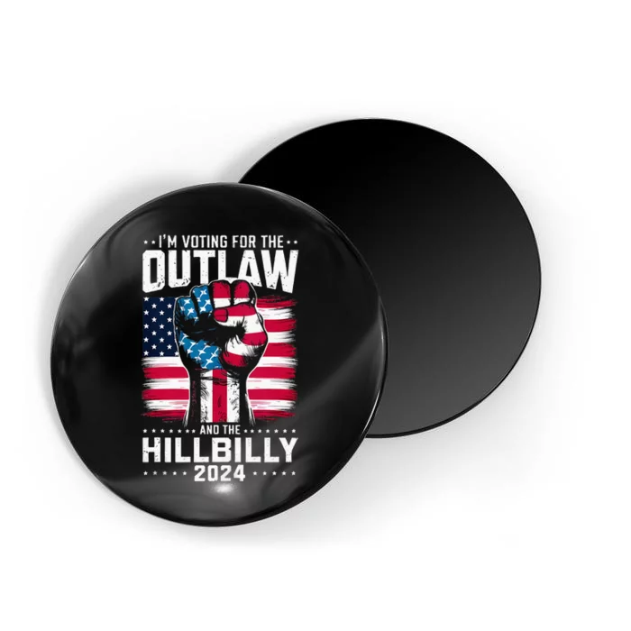 IM Voting For The Outlaw And The Hillbilly 2024 Us Flag Magnet