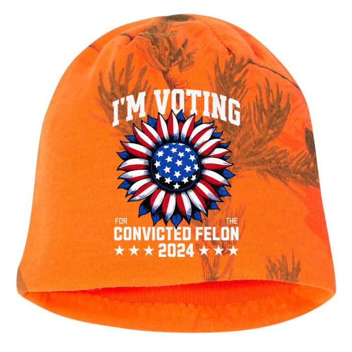 Im Voting For A Felon In 2024 Kati - Camo Knit Beanie