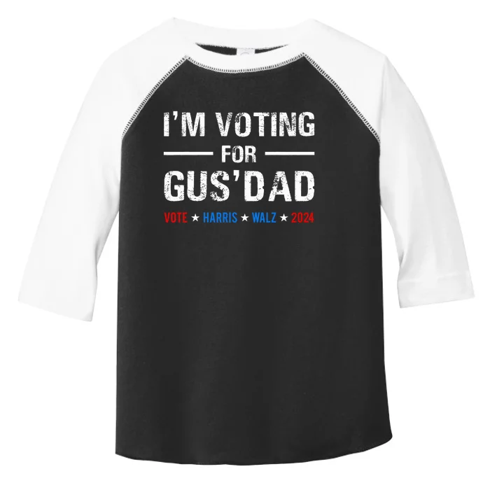 IM Voting For Gus Dad Vote Harris Walz 2024 Toddler Fine Jersey T-Shirt