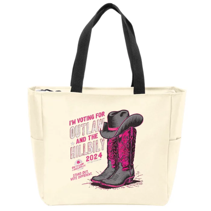 IM Voting For The Outlaw And The Hillbilly 2024 Retro Zip Tote Bag