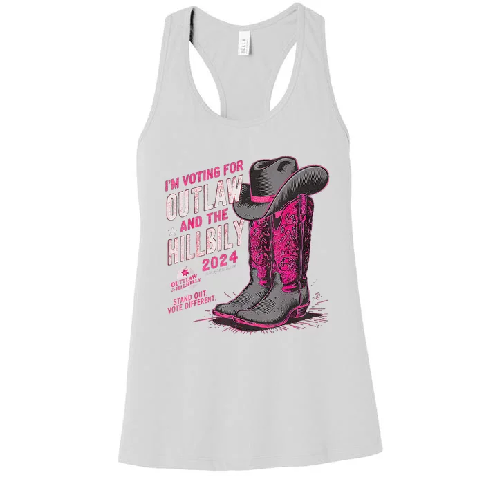 IM Voting For The Outlaw And The Hillbilly 2024 Retro Women's Racerback Tank