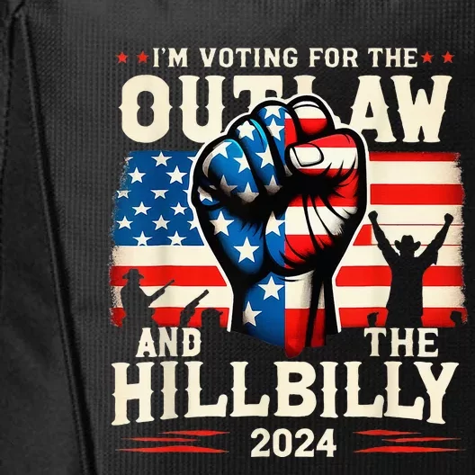 IM Voting For The Outlaw And The Hillbilly 2024 Us Flag City Backpack