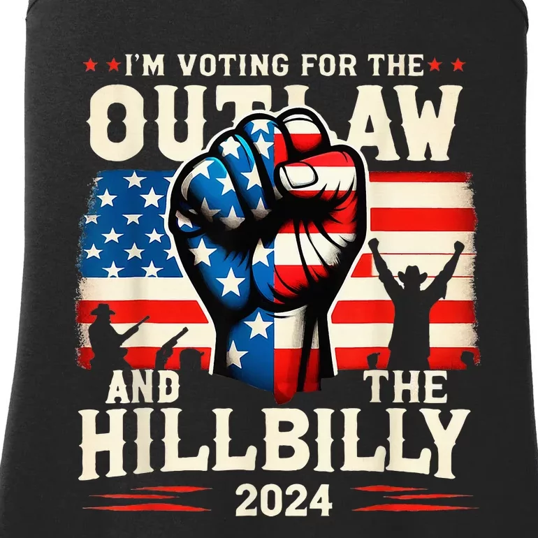 IM Voting For The Outlaw And The Hillbilly 2024 Us Flag Ladies Essential Tank