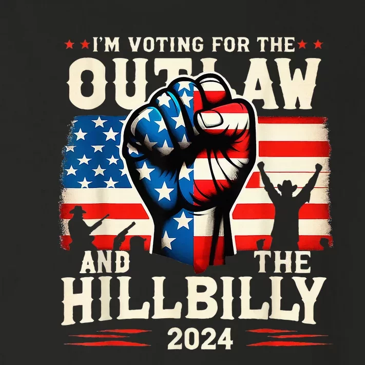 IM Voting For The Outlaw And The Hillbilly 2024 Us Flag Toddler Long Sleeve Shirt