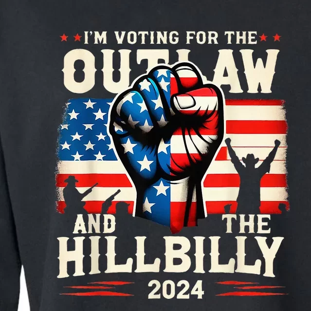 IM Voting For The Outlaw And The Hillbilly 2024 Us Flag Cropped Pullover Crew