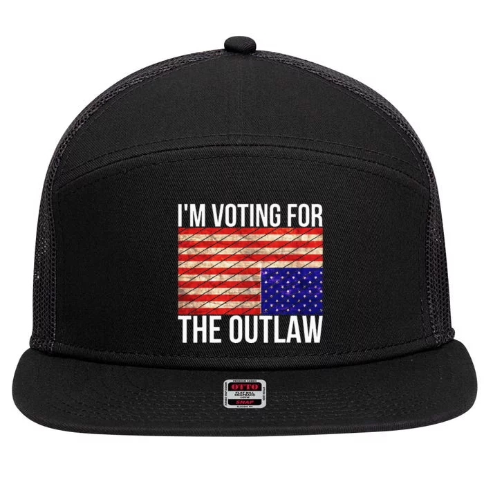 IM Voting For The Outlaw President 7 Panel Mesh Trucker Snapback Hat