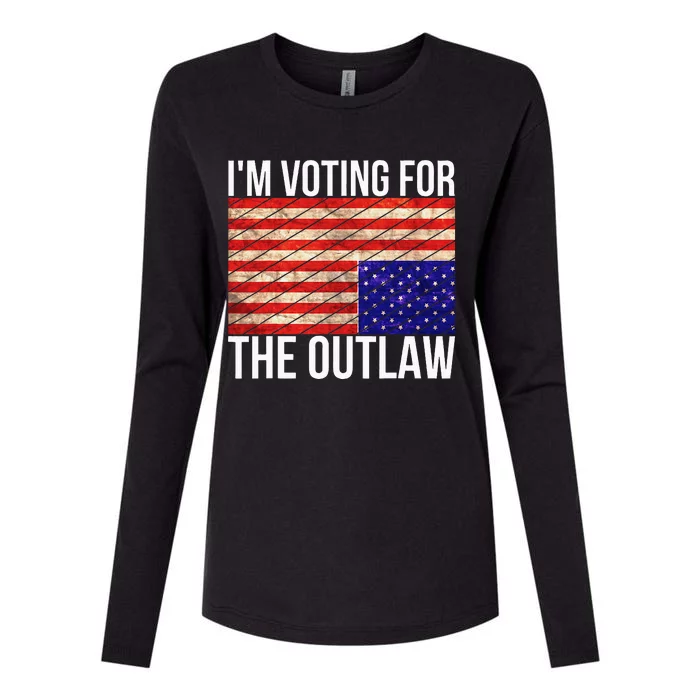 IM Voting For The Outlaw President Womens Cotton Relaxed Long Sleeve T-Shirt