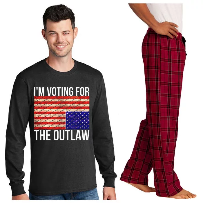 IM Voting For The Outlaw President Long Sleeve Pajama Set