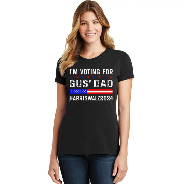 IM Voting For Gus Dad Kamala Harris Tim Walz 2024 Women's T-Shirt