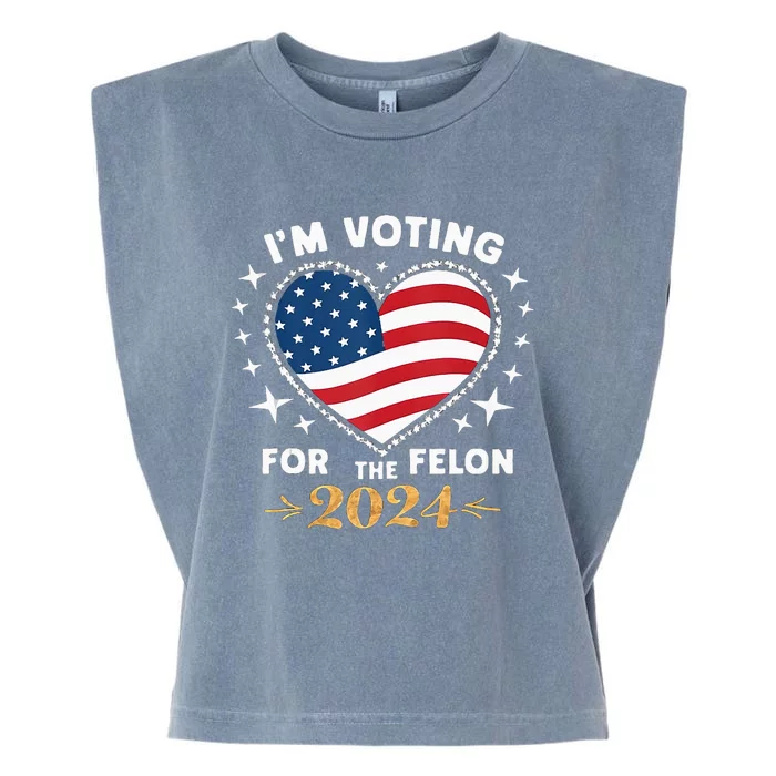 Im Vote For Convicted Felon America Women 2030 Garment-Dyed Women's Muscle Tee