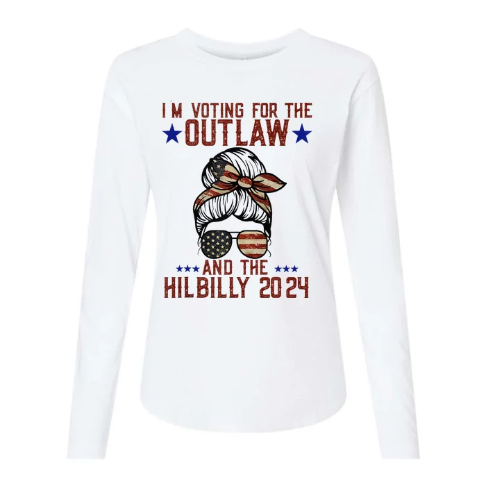 IM Voting For The Outlaw And The Hillbilly 2024 Womens Cotton Relaxed Long Sleeve T-Shirt