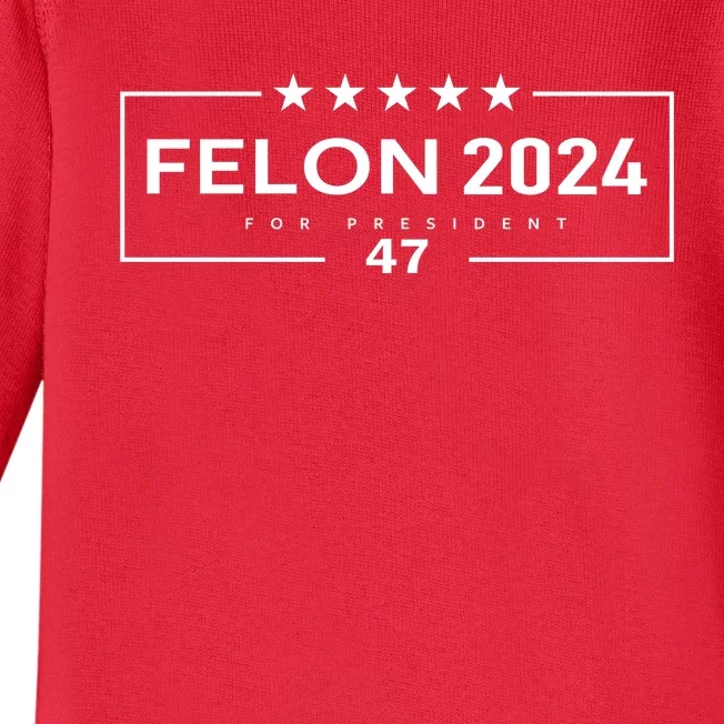 Im Voting For The Felon Trump For President 2024 Baby Long Sleeve Bodysuit