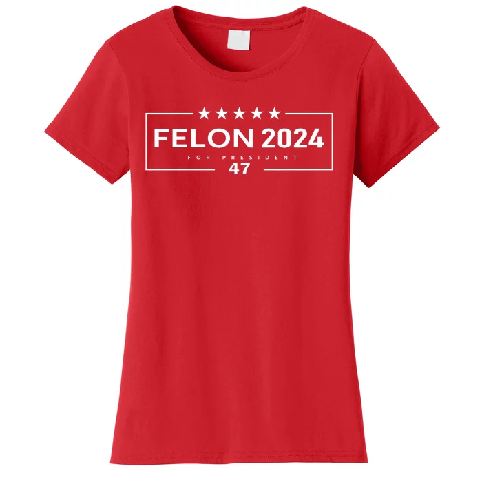 Im Voting For The Felon Trump For President 2024 Women's T-Shirt