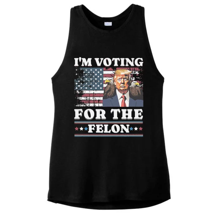 IM Voting For The Felon Funny Still Voting Trump Ladies Tri-Blend Wicking Tank