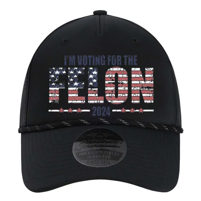 IM Voting For The Felon Trucker Hat Political Humor 2024 Election American Fl Performance The Dyno Cap