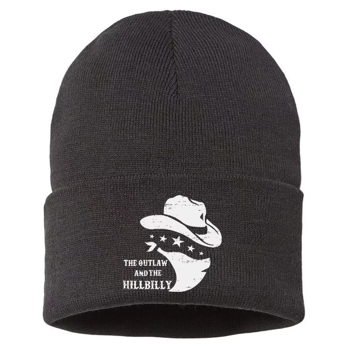 IM Voting For The Outlaw And The Hillbilly 2024 Cowboy Gift Sustainable Knit Beanie