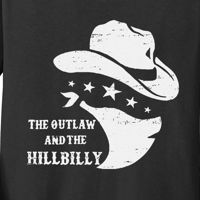 IM Voting For The Outlaw And The Hillbilly 2024 Cowboy Gift Kids Long Sleeve Shirt