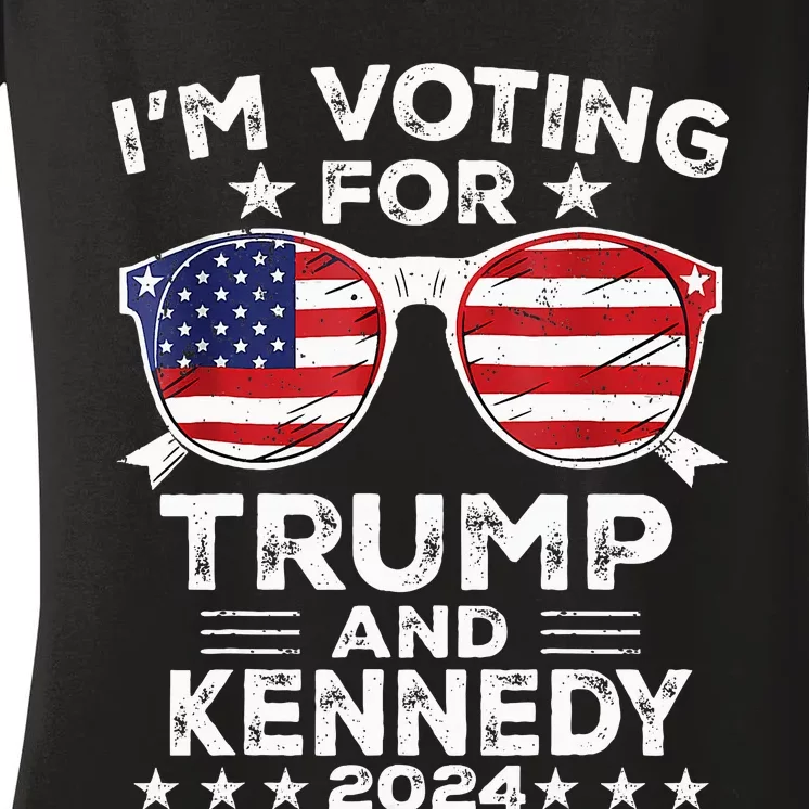 IM Voting For Trump And Kennedy 2024 Women's V-Neck T-Shirt