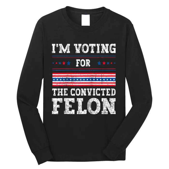 IM Voting For The Convicted Felon For President 2024 Raglan Baseball Long Sleeve Shirt