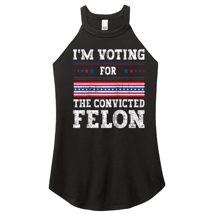 IM Voting For The Convicted Felon For President 2024 Raglan Baseball Women’s Perfect Tri Rocker Tank