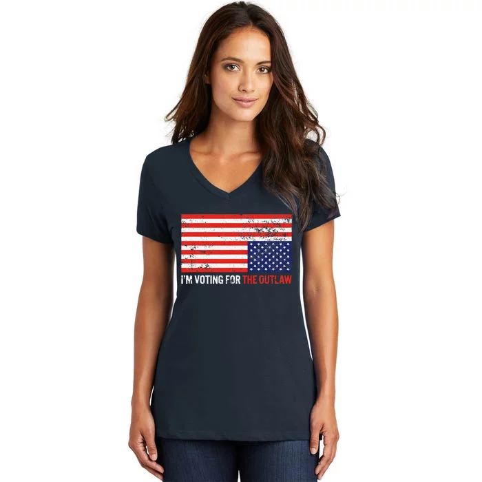 IM Voting For The Outlaw Women's V-Neck T-Shirt