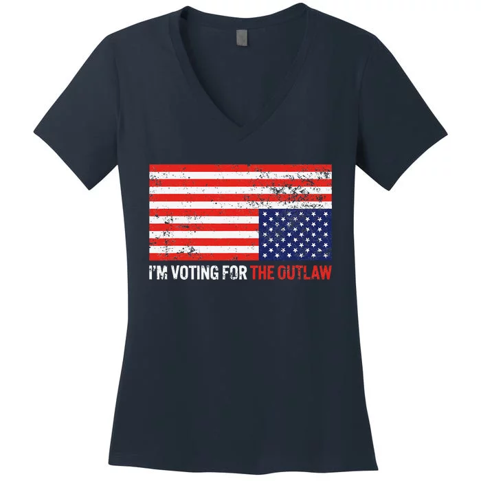 IM Voting For The Outlaw Women's V-Neck T-Shirt