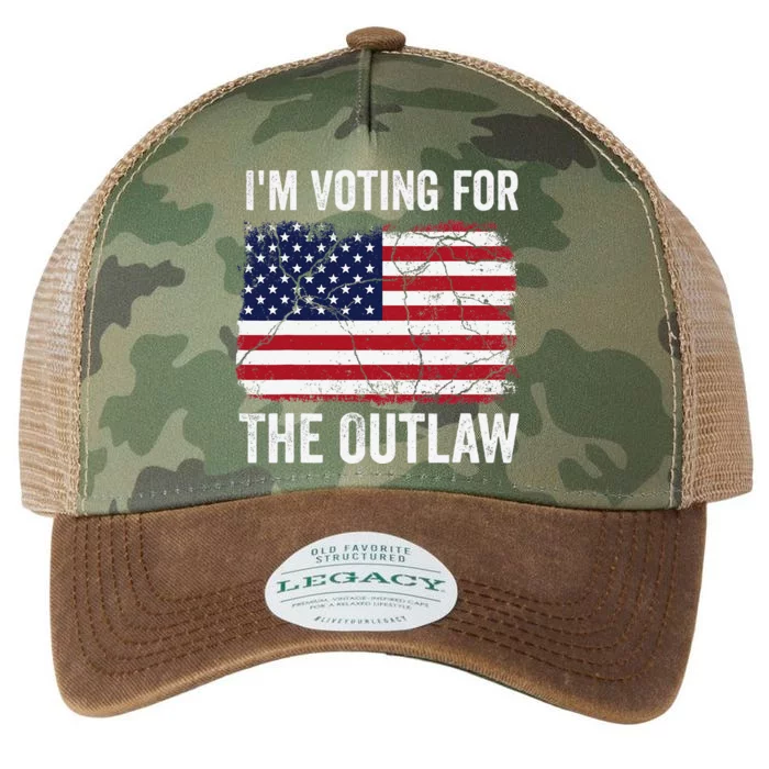 IM Voting For The Outlaw 2024 Teewo Funny Usa Flag Legacy Tie Dye Trucker Hat