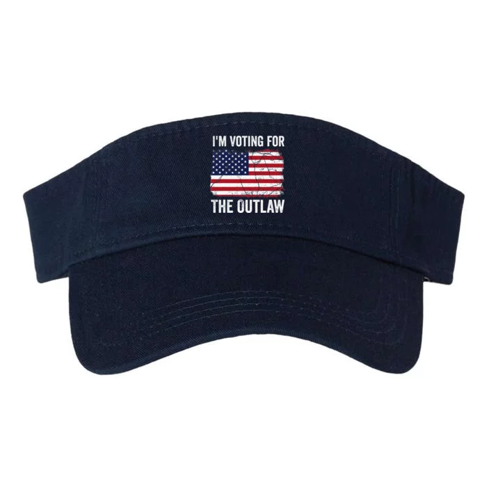 IM Voting For The Outlaw 2024 Teewo Funny Usa Flag Valucap Bio-Washed Visor