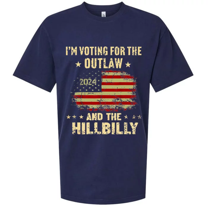 IM Voting For The Outlaw And The Hillbilly 2024 Us Flag Sueded Cloud Jersey T-Shirt