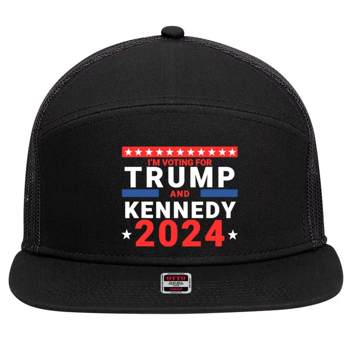 IM Voting For Trump And Kennedy 2024 7 Panel Mesh Trucker Snapback Hat