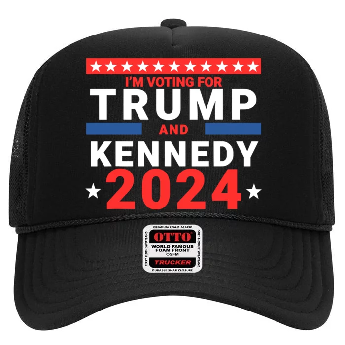 IM Voting For Trump And Kennedy 2024 High Crown Mesh Trucker Hat