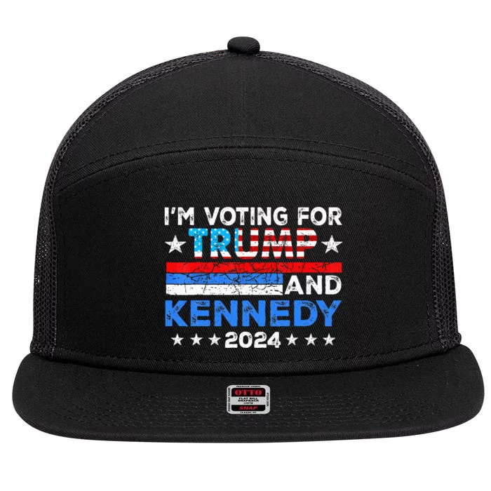 IM Voting For Trump And Kennedy 2024 7 Panel Mesh Trucker Snapback Hat