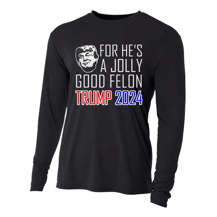 IM Voting For The Convicted Felon Funny Pro Trump 2024 Cooling Performance Long Sleeve Crew